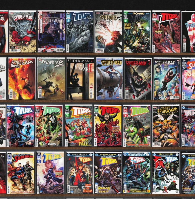 Huge Lot 140+ Comics with Superman, Titans, Supergirl, Spider-Man & More!