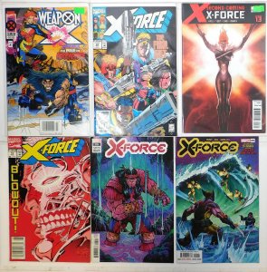 X-Force Lot 6 #13, 22, 3rd 28, 25, 25 B, Weapon X 1 1992 Marvel Comics