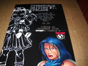 1993 Cyberforce Origins #1 Poster 11 x 17 vf/nm 