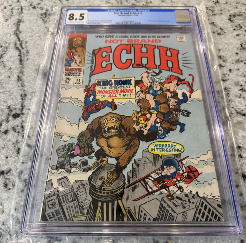 Not Brand Echh # 11 CGC Graded 8.5 Marvel Comic Book 1968 King Kong Aquaman JH33