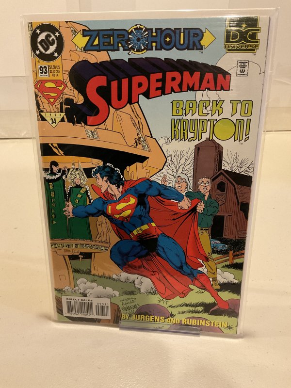 Superman #93  1994  9.0 (our highest grade)  Zero Hour!