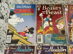 6 Comics Aladdin 3 4 5 + Beauty & The Beast 2 5 + Walt Disney Stories 578 DH32 