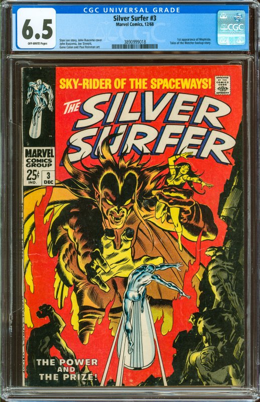 The Silver Surfer #3  (1968) CGC Graded 6.5 - 1st Mephisto