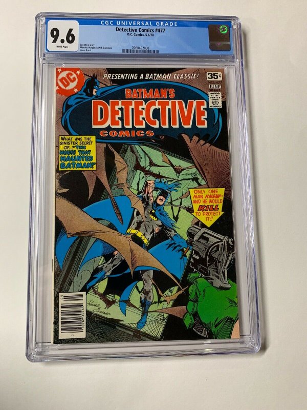 Detective Comics 477 Cgc 9.6 White Pages Dc Comics Batman 2060692008