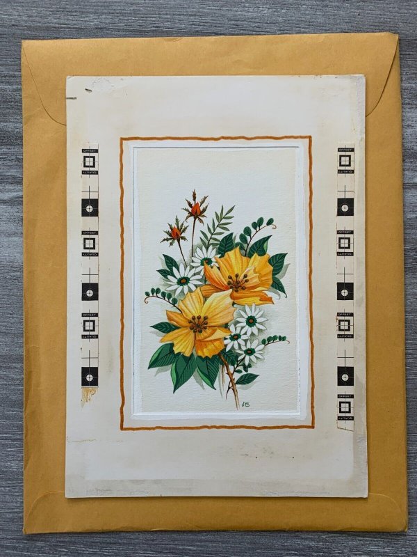 WELL WISHES GO YOUR WAY Orange & White Flowers 7x9.5 Greeting Card Art C9537