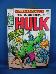 INCREDIBLE HULK KING SIZE ANNUAL 3 VF+ MARVEL 1971