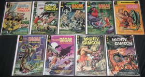 Dell/Gold Key Gold-Bronze TARZAN DAGGAR MIGHTY SAMPSOM 63pc Comic Lot Grade FN+ 