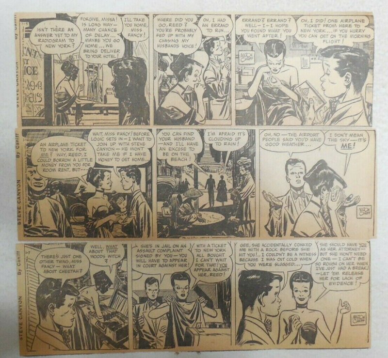 (310) Steve Canyon Dailies by Milton Caniff  from 1949 Complete Year !