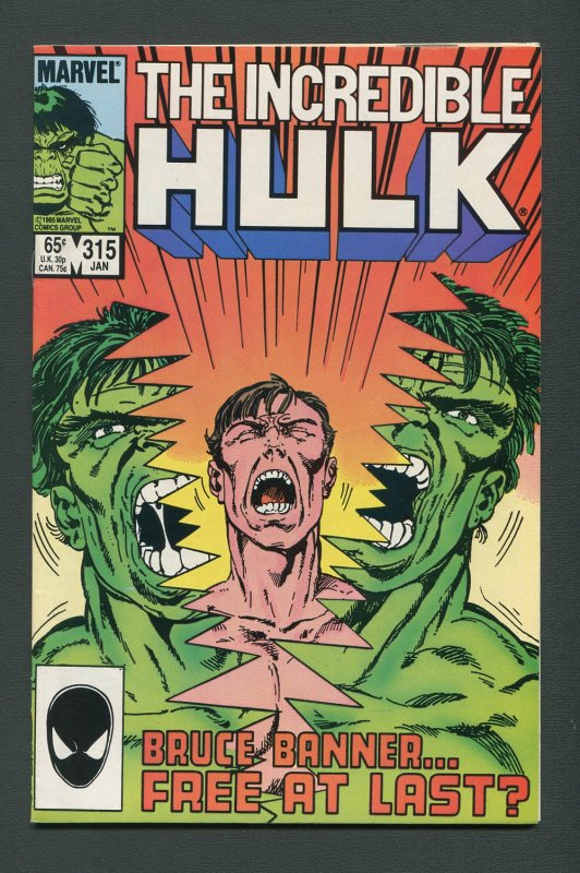 Incredible Hulk #315 / 9.0 VFN/NM  January 1986