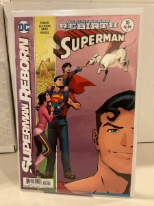 Superman # 18  9.0 (our highest grade)  2017  Superman Reborn! Gleason Art!