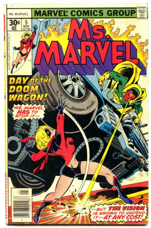 MS. MARVEL #5 comic book Vision Marvel 1977 VG