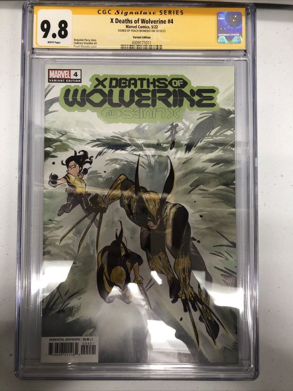 X Death Of Wolverine (2022) # 4 (CGC 9.8 SS) Census=11•Signed By Momoko Variant