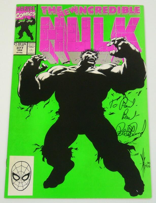 The Incredible Hulk #377 signed by Peter David - Marvel comics