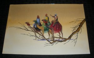 CHRISTMAS Painted 3 Wise Men on Camels Desert 9x6.25 Greeting Card Art #FL435