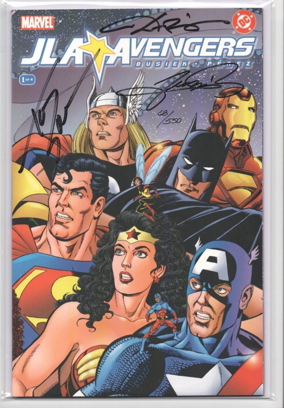 JLA Avengers #1 (2003) Marvel/DC Signed George Perez Kurt Busiek Tom Smith COA