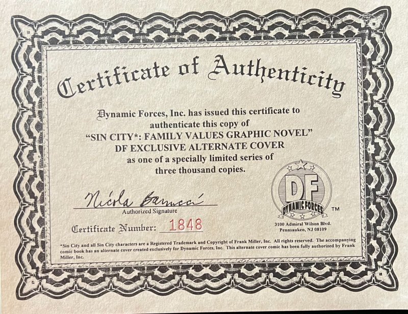 Sin City Family Values 1997 Dynamic Forces #1848 Dark Horse Comics TP E5