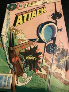 Attack #24 : Charlton 10/80 VG+; WW2 war stories, Japanese Zero cover