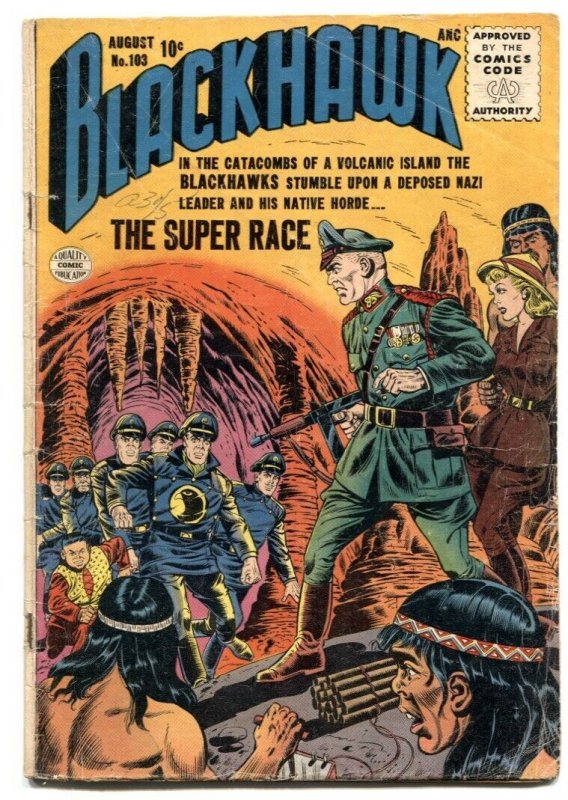 Blackhawk #103 1956- SUPER RACE- VG