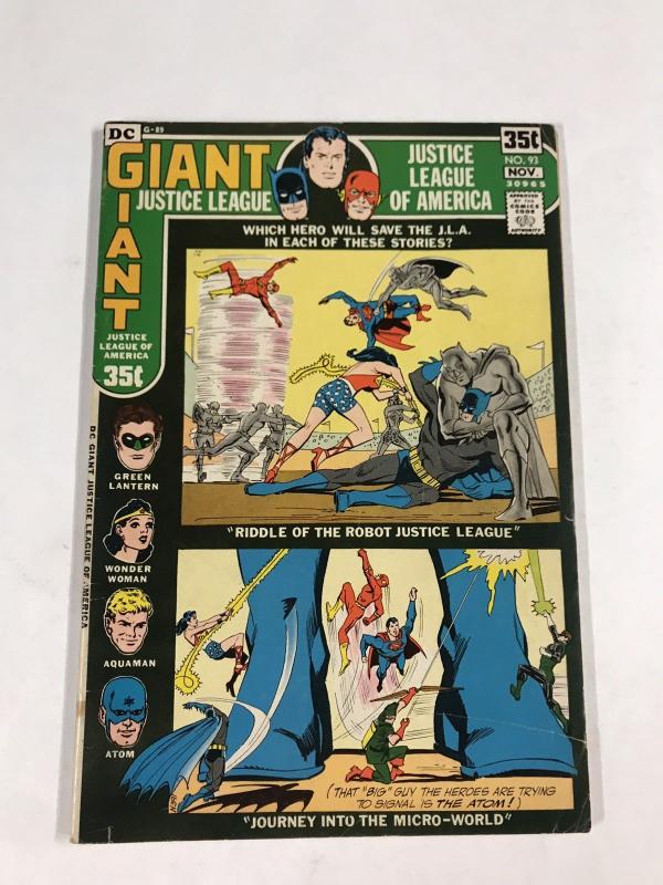 justice league of america 93 5.0 Vg/fn Very Good / Fn Dc Silver Age