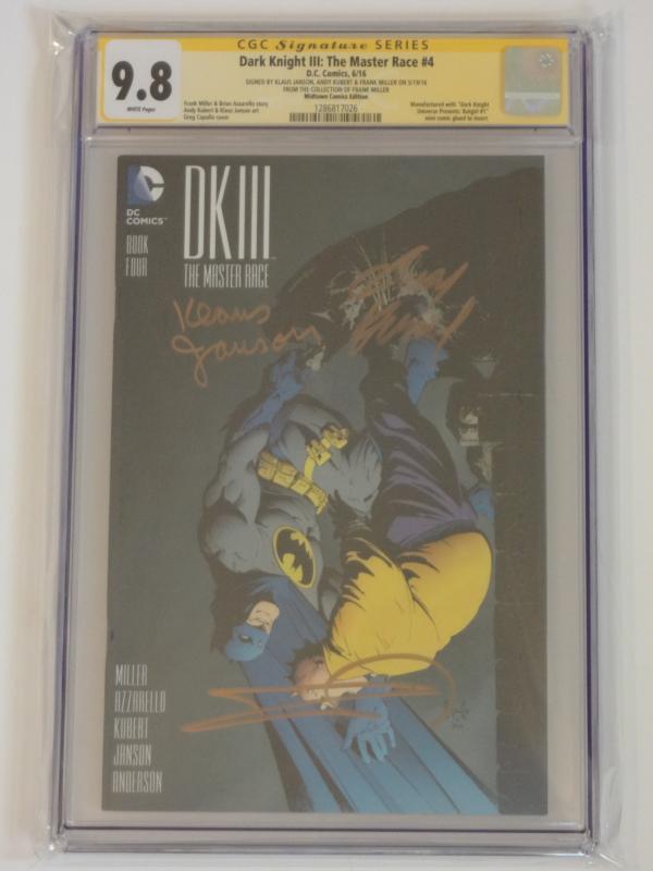 Dark Knight III: Master Race #4 CGC SS 9.8; Midtown Comics Ed.!! 4 x signed!!!