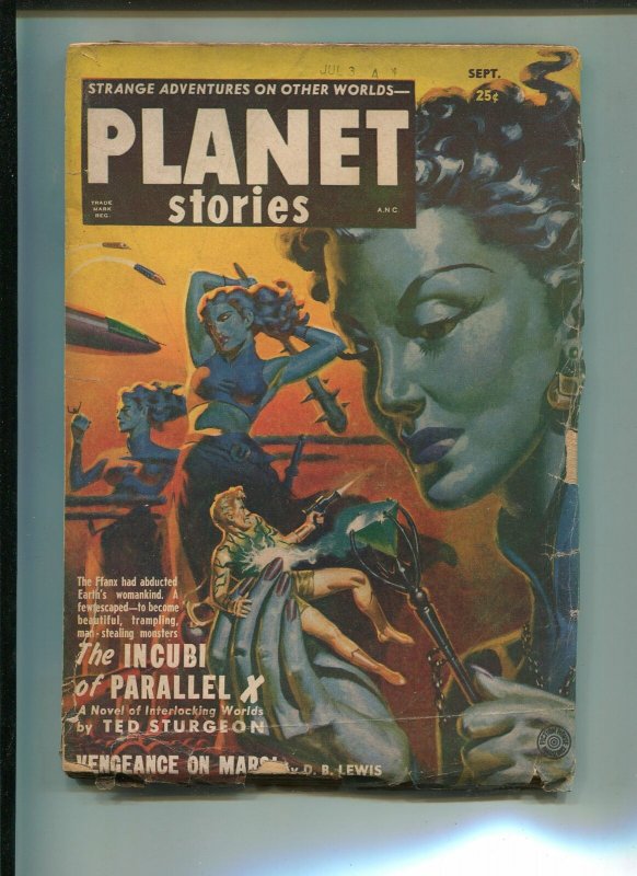 Planet Stories Pulp September 1951-THEODORE STURGEON-PAUL ANDERSON-G/VG