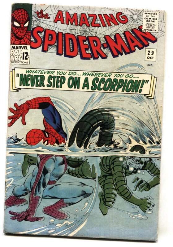 AMAZING SPIDER-MAN #29 -- comic book -- 1965 -- SCORPION -- SILVER AGE -- VG+