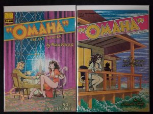 Omaha the Cat Dancer 2PC LOT #1-2 - SteelDragon Press / 1st Print (8.5/9.0) 1984