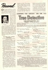 True Detective Magazine January 1942-HITLER- Karloff