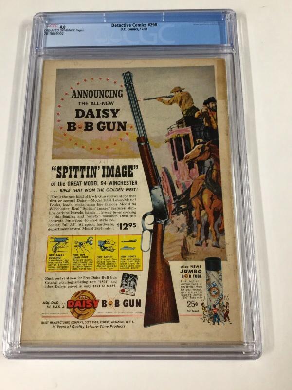 Detective Comics 298 Cgc 4.0 1st First Silver Age Clayface Dc Comics