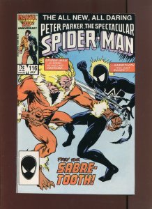Peter Parker, The Spectacular Spiderman #116 - Sabretooth! (8.0/8.5) 1986