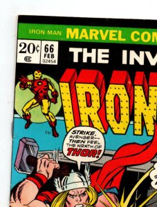 Invincible Iron Man #66 - Iron Man vs Thor - 1974 - (-VF)