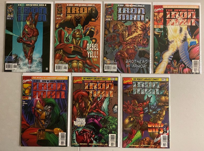 Iron Man lot #1-13 + variants Marvel 2nd (average 6.0) 15 diff (1996 to 1997)
