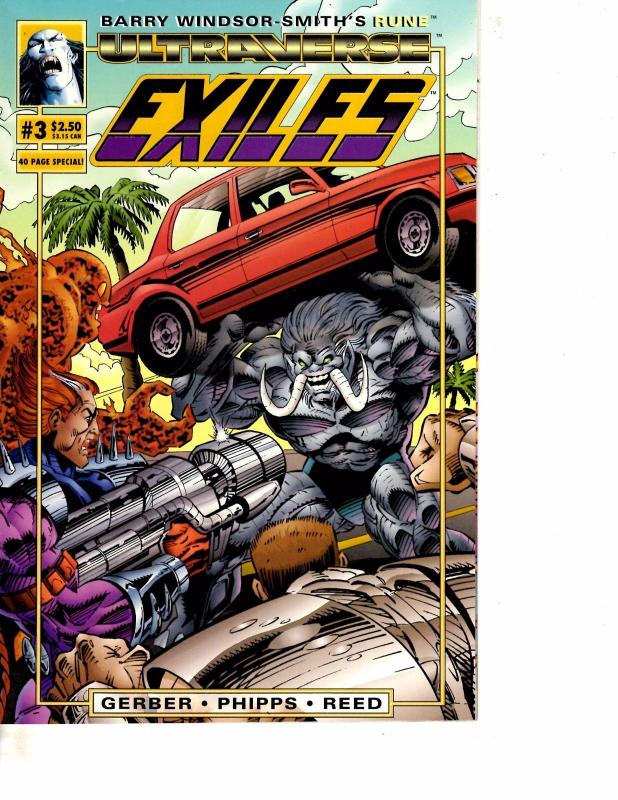 Lot Of 2 Malibu Comic Books Ultraverse Exiles #3 and Ex-Mutants #8 ON12