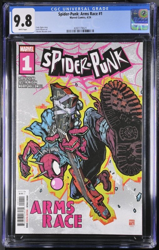 Spider-Punk Arms Race #1 CGC 9.8 Takashi Okazaki Cover A Marvel 2024 White Pages