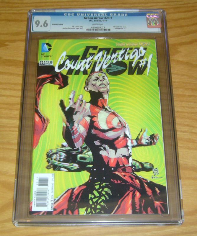 Green Arrow #23.1 CGC 9.6 new 52 - count vertigo #1 - 3-d lenticular cover - 2nd