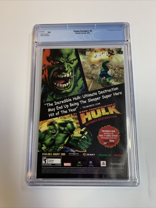 Young Avengers (2005) # 6 (CGC 9.4 WP) | 1st App First Stature Cassie Lang