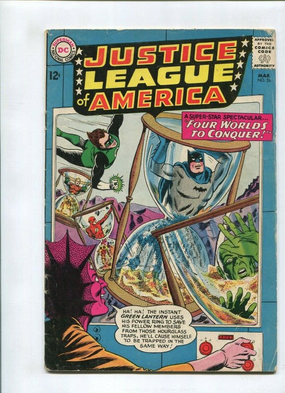 JUSTICE LEAGUE #26 (4.5) *THE FISHERMAN COLLECTION* FOUR WORLDS TO CONQUER 1964