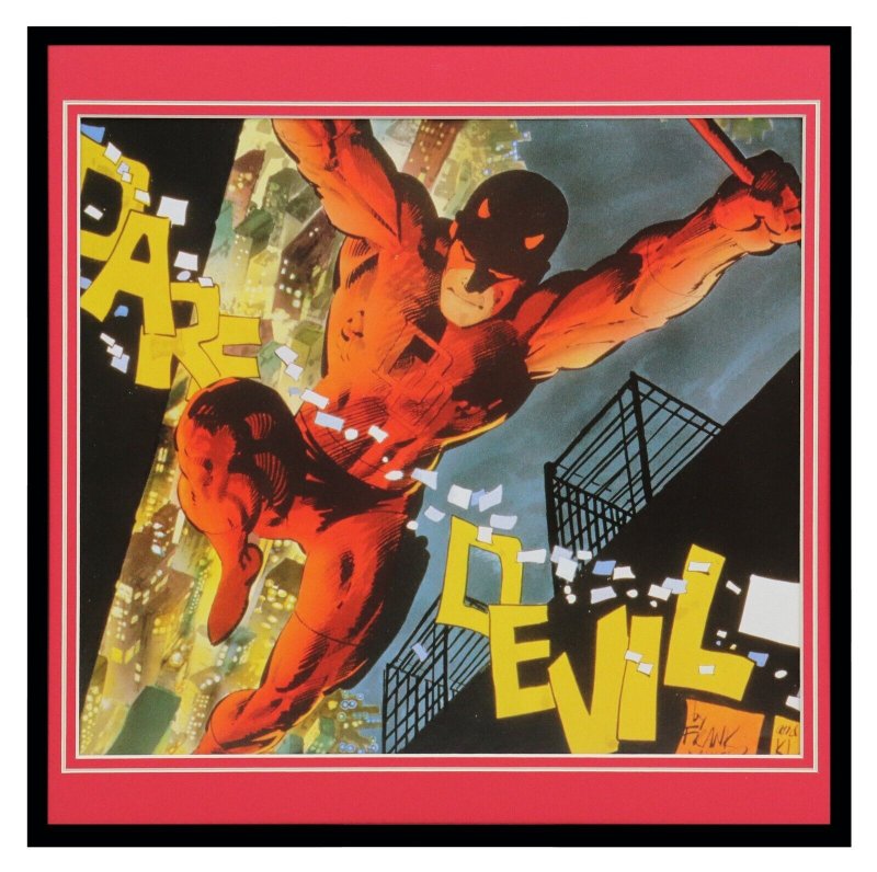 VINTAGE 1988 Marvel Daredevil Framed 12x12 Poster Display