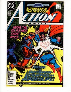 Action Comics #586 (VF+)1987 THE NEW GODS !!!!! John Byrne/ ID#435