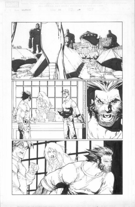 Wolverine #42 p.20 Emma Frost, Cyclops & Sentinels! 2006 art by Humberto Ramos 