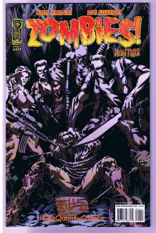 ZOMBIES : HUNTERS #1, Walking Dead, Undead, IDW, 2008, NM-