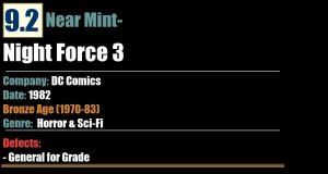 Night Force 3 (1982) NM- Bronze Age DC Comics