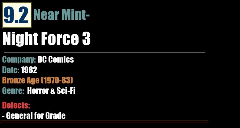 Night Force 3 (1982) NM- Bronze Age DC Comics