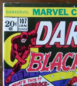 Daredevil #107 - Black Widow Moondragon Captain Marvel Terrax Monster Cover 1974 