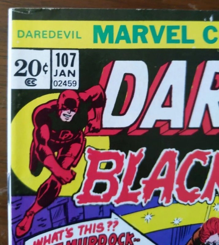 Daredevil #107 - Black Widow Moondragon Captain Marvel Terrax Monster Cover 1974 