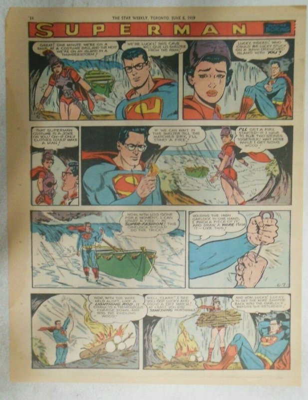 bvSuperman Sunday Page #1023 by Wayne Boring from 6/7/1959 Tabloid Page Size