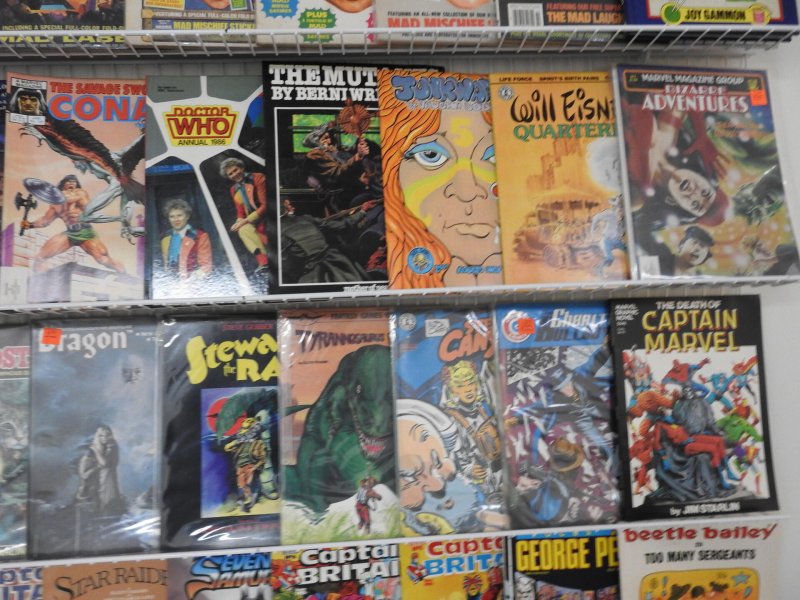 Huge Lot 92 Magazines, Fanzines, Captain Britain+ Avg Fine Condition!