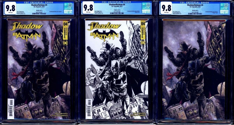 Shadow Batman #4 CGC 9.8 OneStopComicShop Exclusive Set 3 Color B&W Virgin NM/MT