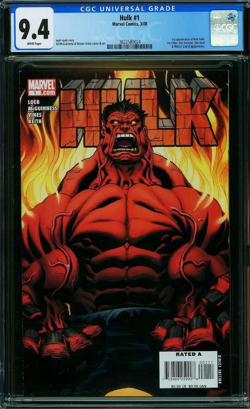 HULK #1 CGC 9.4 (2008) 1st Appearance of RED HULK !!!