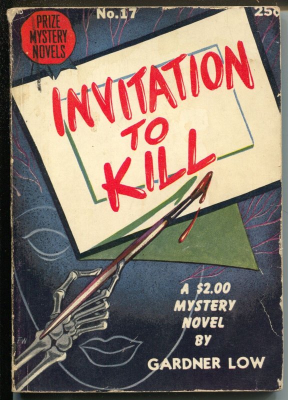 Prize Mystery Novels #17-Crestwood-Invitation To Kill-Gardner Low-skeleton-VG
